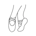 Free White Line Feet In Ballet Slippers Illustration Ballet Dancer Icône