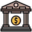 Free Bank Money Building Icon