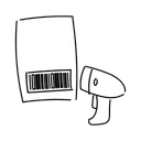 Free White Line Scan Barcode Product Illustration Barcode Scan Icon