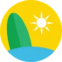 Free Beach Surfboard Sun Icon