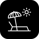 Free Beach Umbrella Sunbath Icon