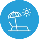 Free Beach Umbrella Sunbath Icon