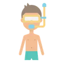 Free Beach Boy Snorkel Icon