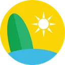 Free Beach Surfboard Sun Icon