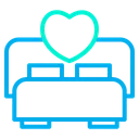 Free Love Heart Wedding Bed Icon