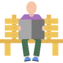 Free Bench Man Newspaper Icon