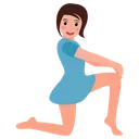 Free Bending Leg Yoga Pose Flexible Figure Icon