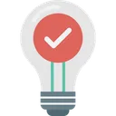 Free Best Idea Picking Light Bulb With Check Mark Select Idea Icon