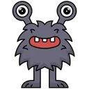 Free Big Eyed Long Hair Monster Unhappy Icon