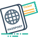 Free Bilhete Passaporte Viagem Ícone