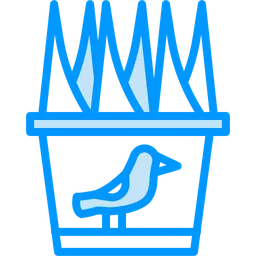 Free Bird on flower pot  Icon