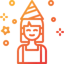Free Birthday Girl Caucasian Party Hat Icon