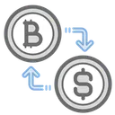 Free Bitcoin Conversion Dollar Icon