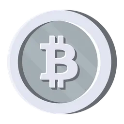 Free Bitcoin Silver Coin  Icon