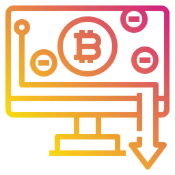 Free Bitcoin Value Down  Icon