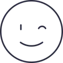 Free Blink Emoji Outline Icon