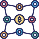 Free Blockchain Network Bitcoin Icône