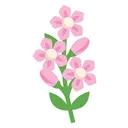Free Blooming Pink Flower  Icon