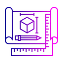 Free Blueprint Plan Dimension Icon