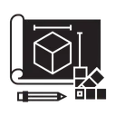 Free Blueprint Plan Dimension Icon