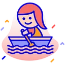 Free Boat Rowing Woman Icon