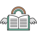Free Book Wings Rainbow Icon