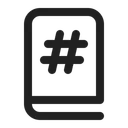 Free Book Number Number Hashtag Icon
