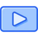 Free Play Button Blue Color Outline Diversos Estilo De Vida Ícone