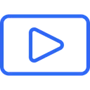 Free Play Button Blue Outline Diversos Estilo De Vida Ícone