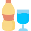 Free Bottle And Glass  Icon