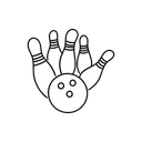 Free White Line Bowling Illustration Bowling Game Icon