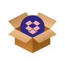 Free Dropbox Isometric Box Icon