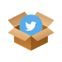 Free Twitter Isometric Box Icon