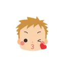 Free Boy Blowing A Kiss Wink Icon