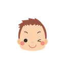 Free Boy Emoji Winking Icon