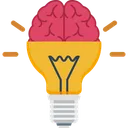 Free Brain Bulb Creativity Icon