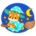 Free Broom Moon Witch Icon