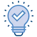 Free Data Analytics Bulb Tick Icon