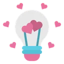 Free Bulb Heart Lamp Icon