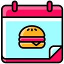 Free Burger Day On Calendar  Icon