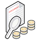 Free Business Research Finance Monitoring Money Search Icon