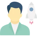 Free Start Up Business Start Up Man With Missile Icon