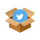 Free Twitter Isometrica Caja Icon