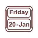 Free Calendar January Frinday Icon