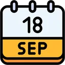 Free Calendar September Eighteen Icon