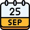 Free Calendar September Twenty Five Icon