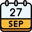 Free Calendar September Twenty Seven Icon