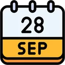 Free Calendar September Twenty Eight Icon