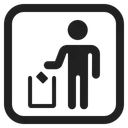 Free En Papelera Senal Icono