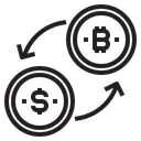 Free Cambio Dinero Bitcoin Criptomoneda Cambio De Dinero Moneda De Dolar Icon